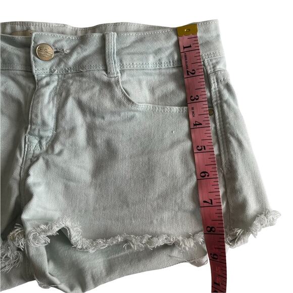 Zara Trafaluc Light Wash Fray Hem Denim Shorts - Picture 3 of 6